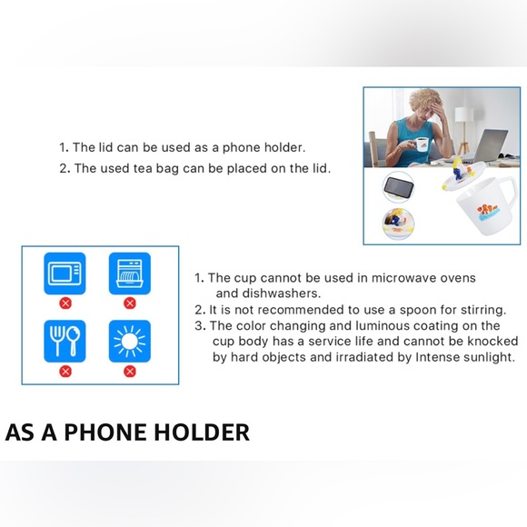 Large 3D Ceramic Coffee Cup with Hand Painted Clownfish Inside - Picture 8 of 14